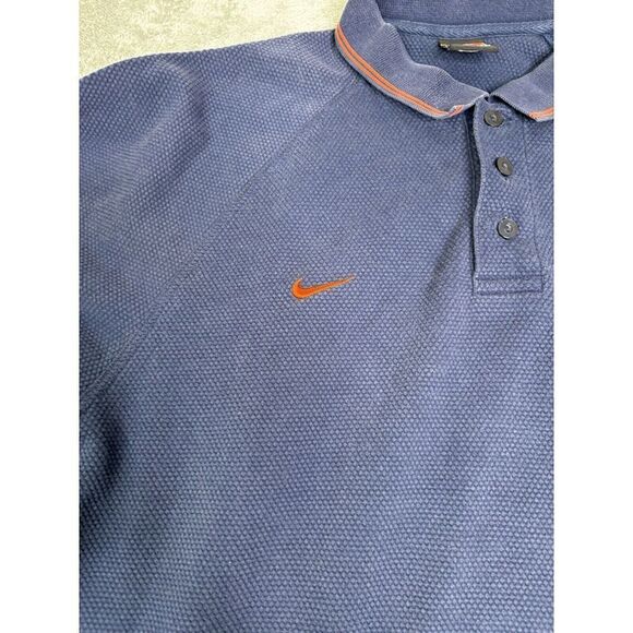 Nike Syracuse Orange Short Sleeve Polo Shirt Men's Size Large Blue - Picture 4 of 10